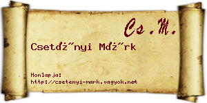 Csetényi Márk névjegykártya