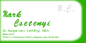 mark csetenyi business card